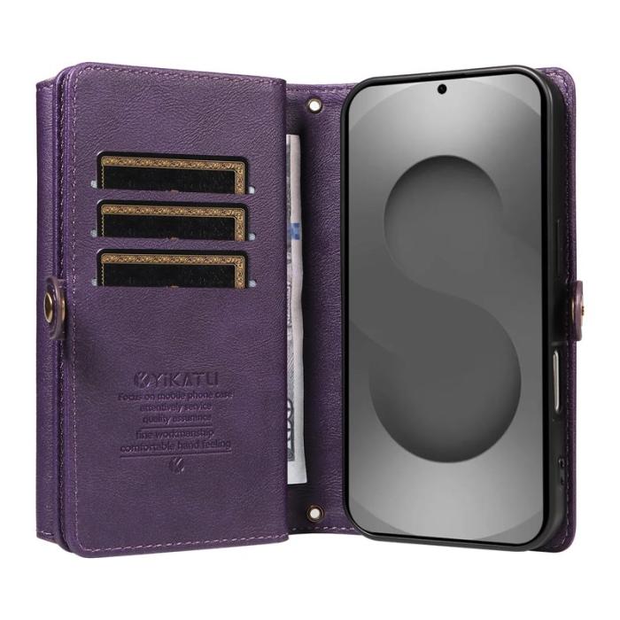 YIKATU - YIKATU Samsung Galaxy S26 Ultra Fodral Äkta Läder - Lila