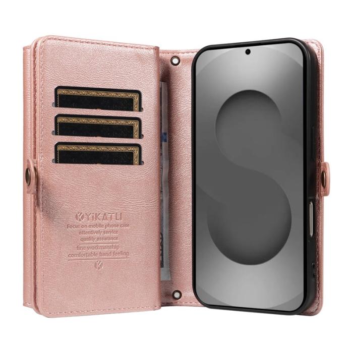 YIKATU - YIKATU Samsung Galaxy S26 Ultra Fodral Äkta Läder - Roséguld