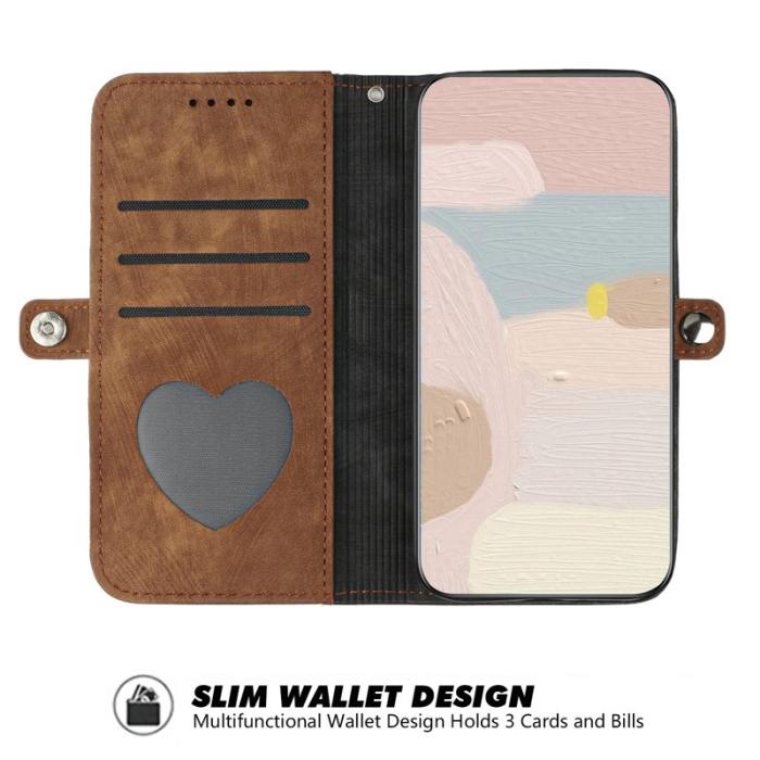 OEM - YX0020 Samsung Galaxy A55 5G Plånboksfodral Konstläder Magnetisk Stängning Brun