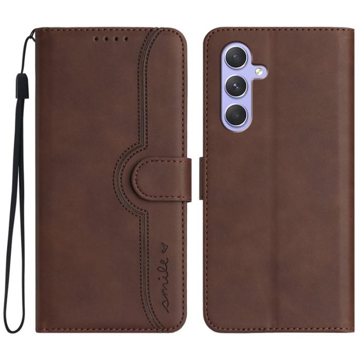 OEM - YX0030 Samsung Galaxy A55 5G Plånboksfodral Konstläder Skydd - Brun