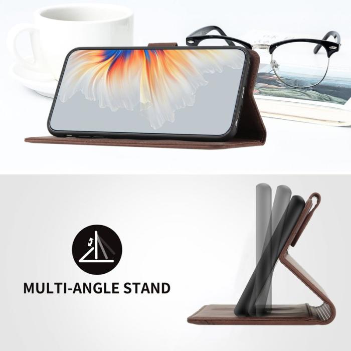 OEM - YX0030 Samsung Galaxy A55 5G Plånboksfodral Konstläder Skydd - Brun