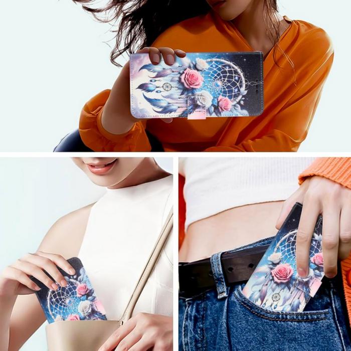 OEM - YX-2501 Samsung Galaxy A35 5G Fodral Konstläder - Blomvindklocka