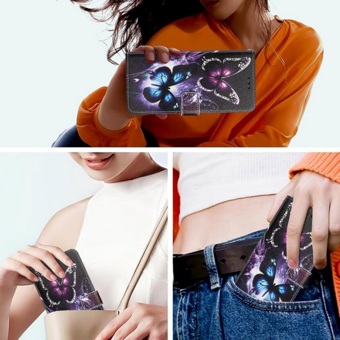 OEM - YX-2501 Samsung Galaxy A35 5G Fodral PU Läder - Två Fjärilar