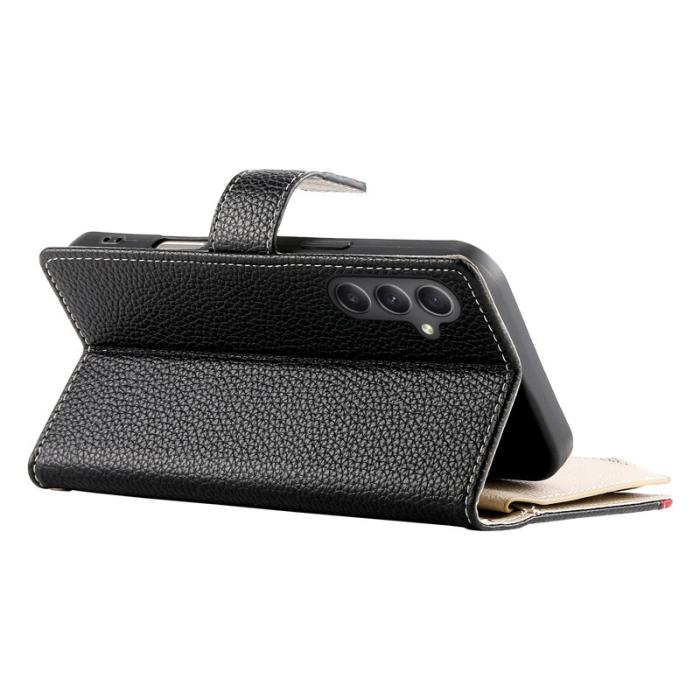 OEM - Zipper Fodral Samsung Galaxy A35 5G Konstläder Flip - Svart