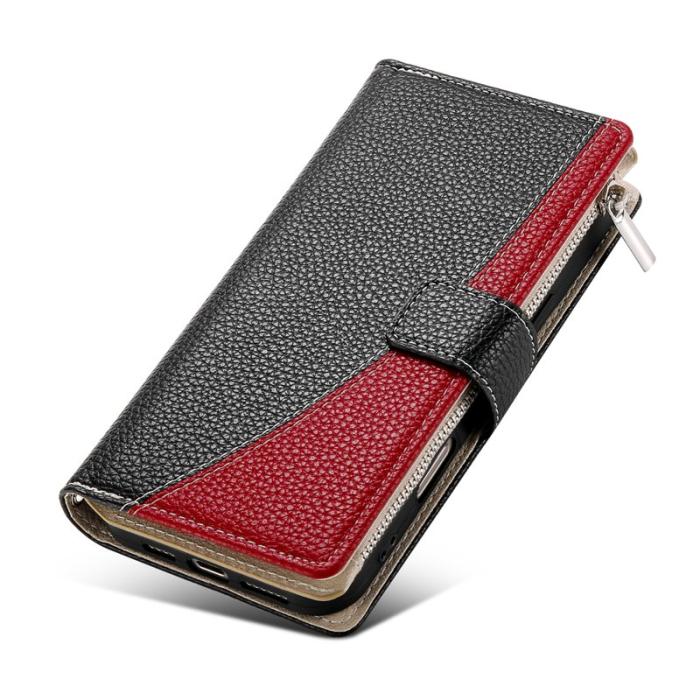 OEM - Zipper Fodral Samsung Galaxy A35 5G Konstläder Flip - Svart