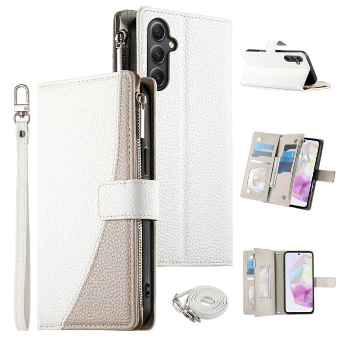 OEM - Zipper Samsung Galaxy A35 5G Fodral Konstläder - Vit