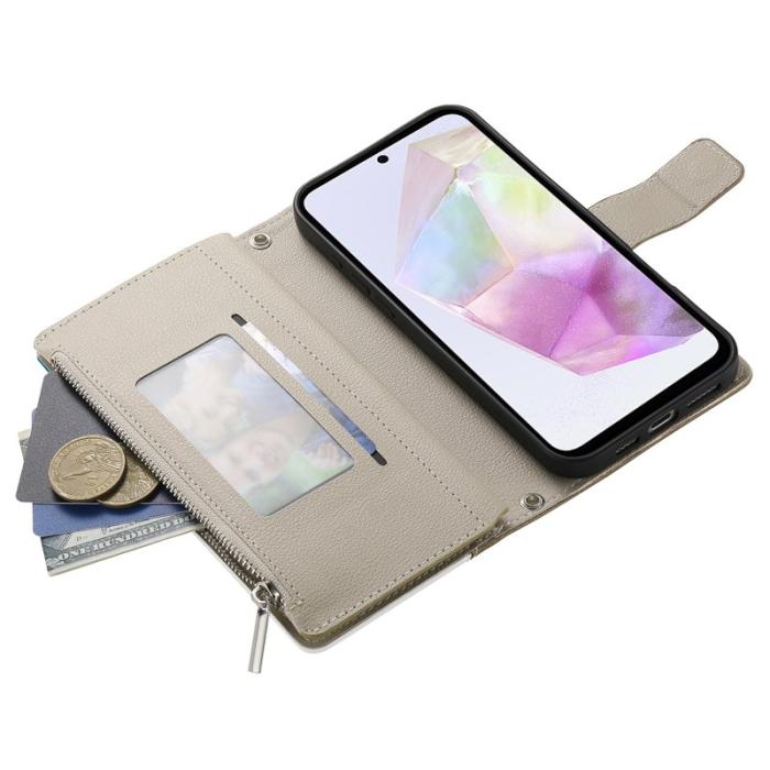 OEM - Zipper Samsung Galaxy A35 5G Fodral Konstläder - Vit