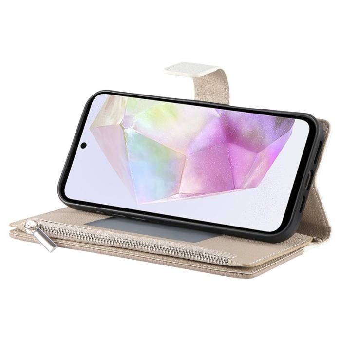 OEM - Zipper Samsung Galaxy A35 5G Fodral Konstläder - Vit