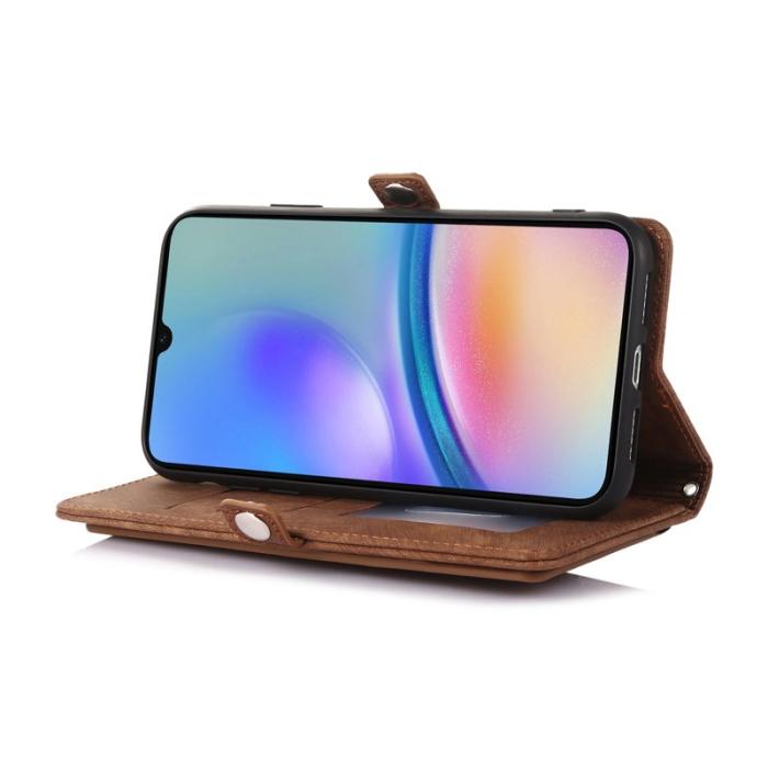 OEM - Zipper Samsung Galaxy A55 5G Skal PU Läder - Brun