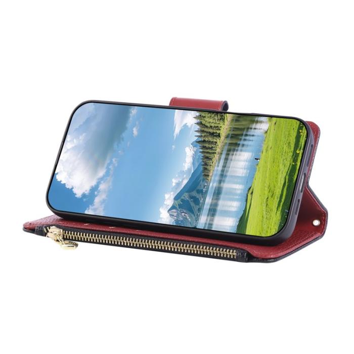 OEM - Zipper Wallet Samsung Galaxy A35 5G Fodral Äkta Läder - Svart