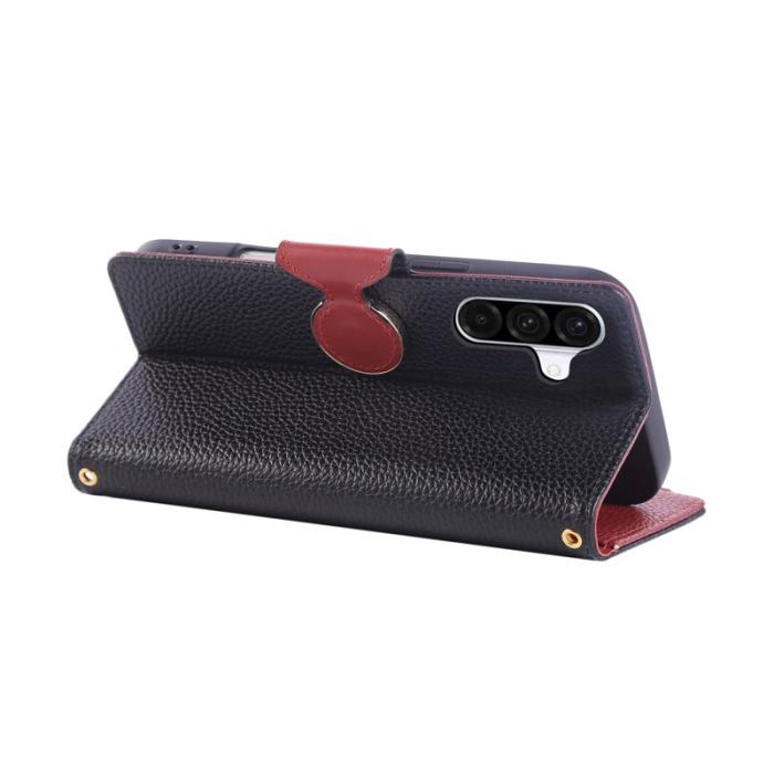 OEM - Zipper Wallet Samsung Galaxy A35 5G Fodral Äkta Läder - Svart