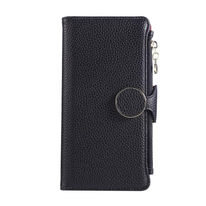 OEM - Zipper Wallet Samsung Galaxy A35 5G Fodral Äkta Läder - Svart
