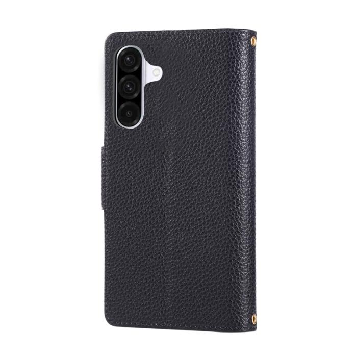 OEM - Zipper Wallet Samsung Galaxy A35 5G Fodral Äkta Läder - Svart