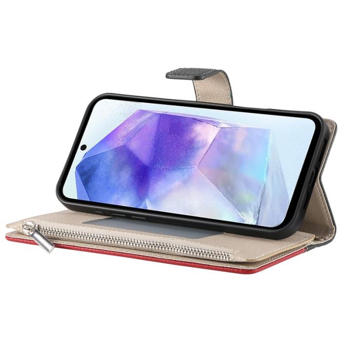 OEM - Zipper Wallet Samsung Galaxy A55 5G Fodral Konstläder - Svart