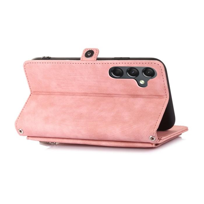 OEM - ZIZO Samsung Galaxy A35 5G Skal PU Läder Med Dragkedja - Roséguld