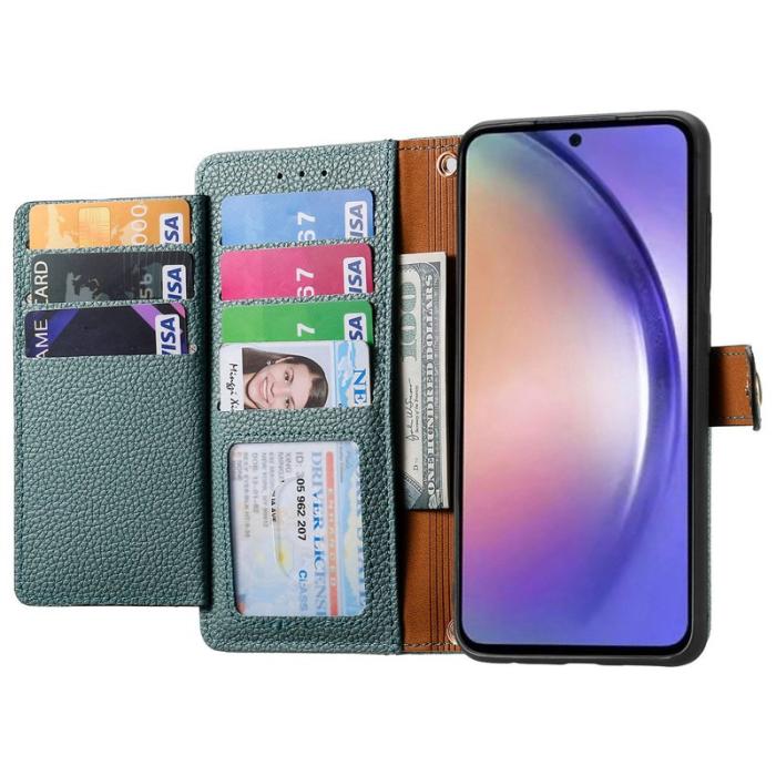 OEM - ZIZO Samsung Galaxy A55 5G Fodral Konstläder Med Handrem - Grön