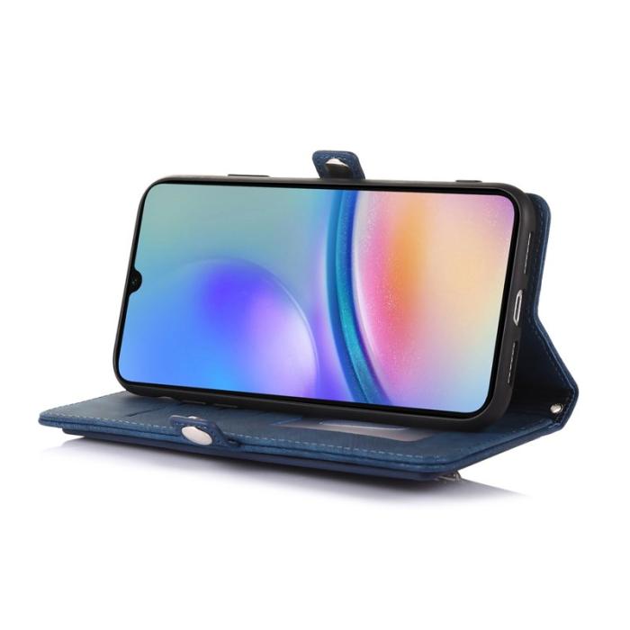 OEM - ZIZO Samsung Galaxy A55 5G Skal PU Läder Med Dragkedja - Blå