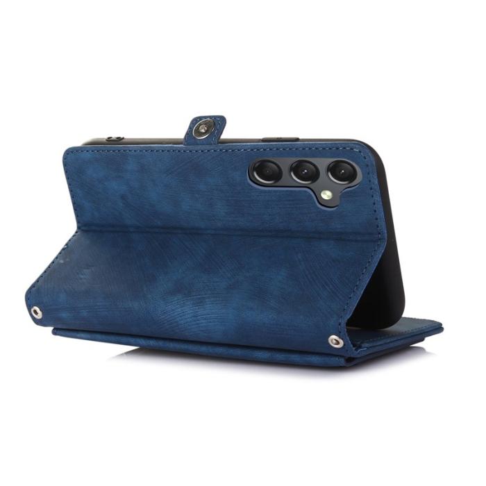 OEM - ZIZO Samsung Galaxy A55 5G Skal PU Läder Med Dragkedja - Blå