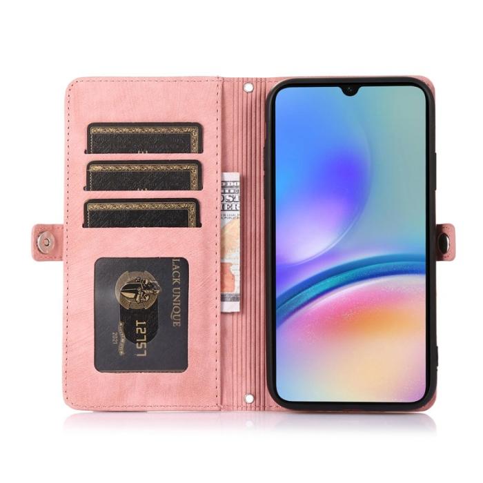 OEM - ZIZO Samsung Galaxy A55 5G Skal PU Läder Med Dragkedja - Roséguld