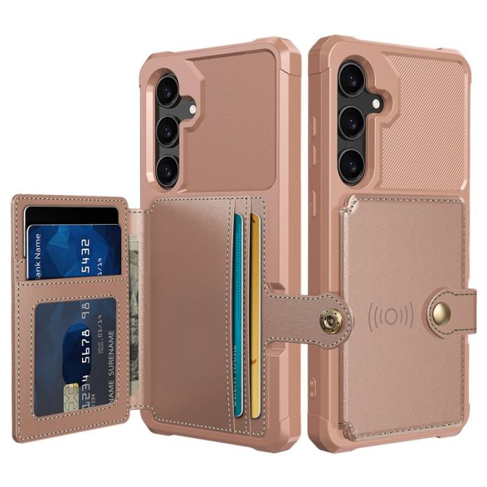 OEM - ZM03 Samsung Galaxy A55 5G Skal PU Läder + TPU - Rosa