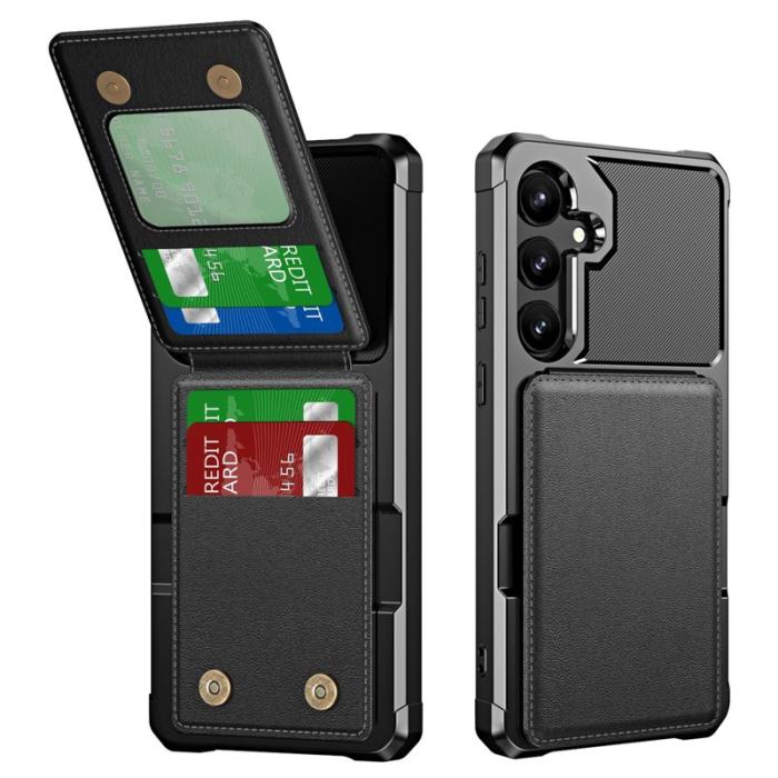 OEM - ZM11 Samsung Galaxy A55 5G Skal Äkta Läder + TPU - Svart