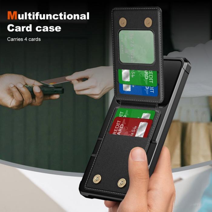 OEM - ZM11 Samsung Galaxy A55 5G Skal Äkta Läder + TPU - Svart