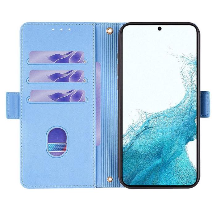 OEM - ABEEL Samsung Galaxy A35 5G Fodral Äkta Läder RFID Skydd - Blå