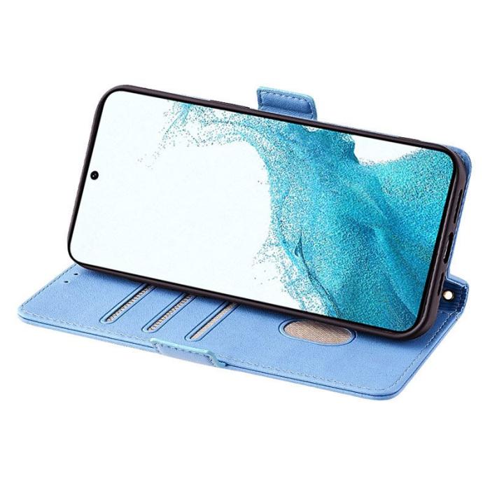 OEM - ABEEL Samsung Galaxy A35 5G Fodral Äkta Läder RFID Skydd - Blå