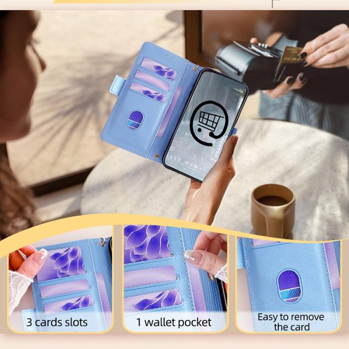 OEM - ABEEL Samsung Galaxy A35 5G Fodral Äkta Läder RFID Skydd - Blå