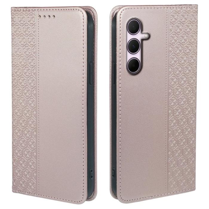 OEM - ABEEL Samsung Galaxy S26 Plus Fodral Äkta Läder Flip - Roséguld