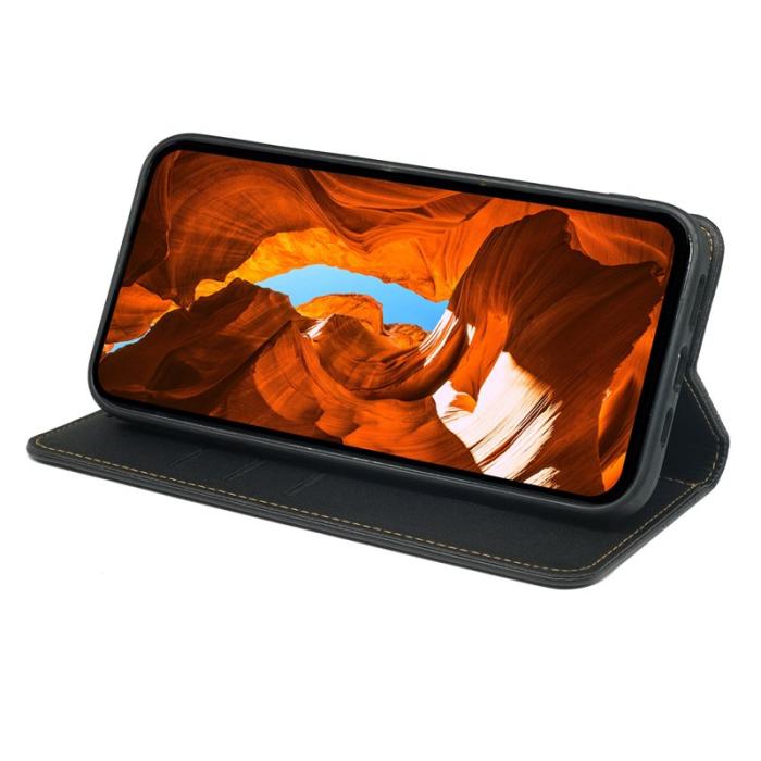 OEM - ABEEL Samsung Galaxy S26 Fodral Äkta Läder Flip - Svart