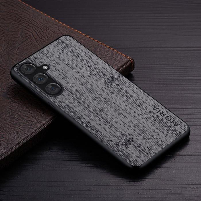 AIORIA - AIORIA Samsung Galaxy A35 5G Skal Bambutextur Skydd - Mörkgrå