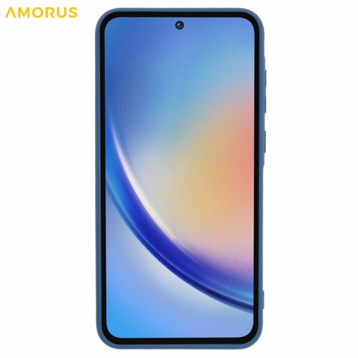 Amorus - AMORUS Samsung Galaxy A35 5G Skal TPU Fiber Stötbeständig - Safir