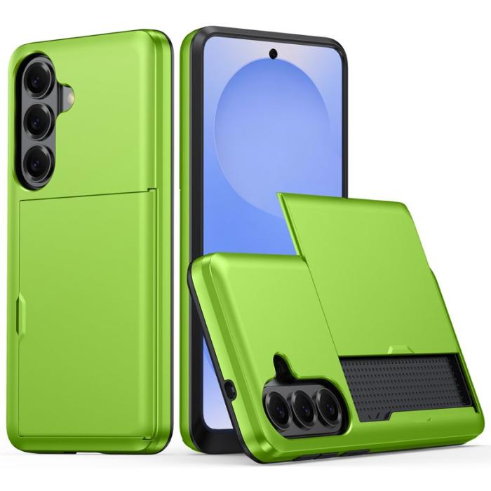 Amorus - AMORUS Samsung Galaxy S26 Plus Skal Plast Med Kortfack - Grön