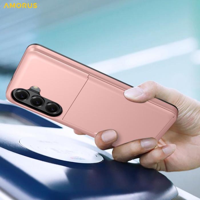 Amorus - AMORUS Samsung Galaxy S26 Plus Skal Plast Med Kortfack - Guld