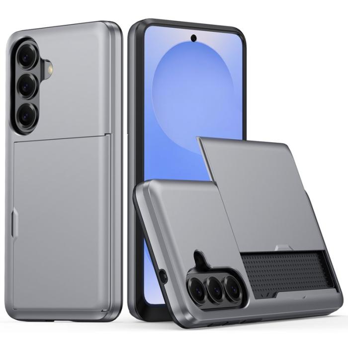 Amorus - AMORUS Samsung Galaxy S26 Plus Skal Plast Med Kortfack - Grå