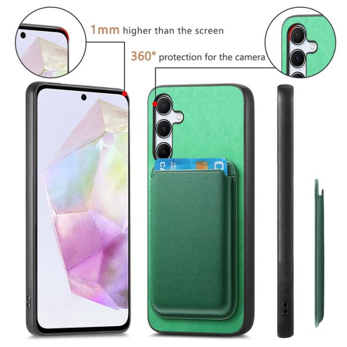 OEM - B2 Samsung Galaxy A35 5G Skal Plast Avtagbar Kortficka - Grön