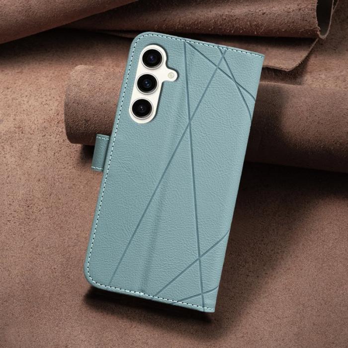 BINFEN COLOR - BINFEN Samsung Galaxy A35 5G Fodral Äkta Läder RFID Skydd - Grön