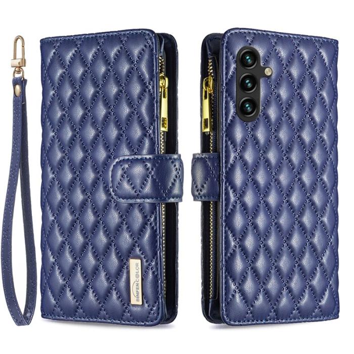 BINFEN COLOR - BINFEN Samsung Galaxy A35 5G Skal Med Dragkedja Ställ - Blå