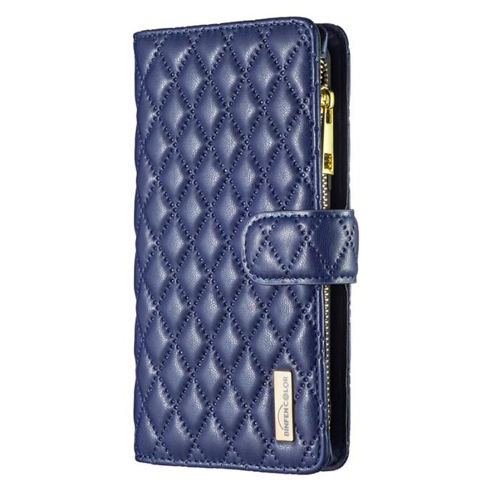 BINFEN COLOR - BINFEN Samsung Galaxy A35 5G Skal Med Dragkedja Ställ - Blå