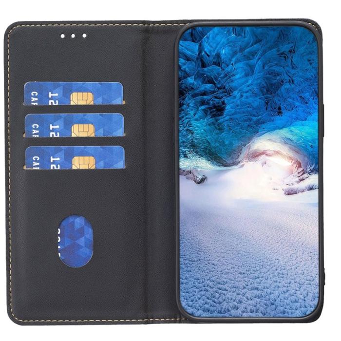 BINFEN COLOR - BINFEN Samsung Galaxy A35 5G Skal PU Läder Kortfodral - Svart