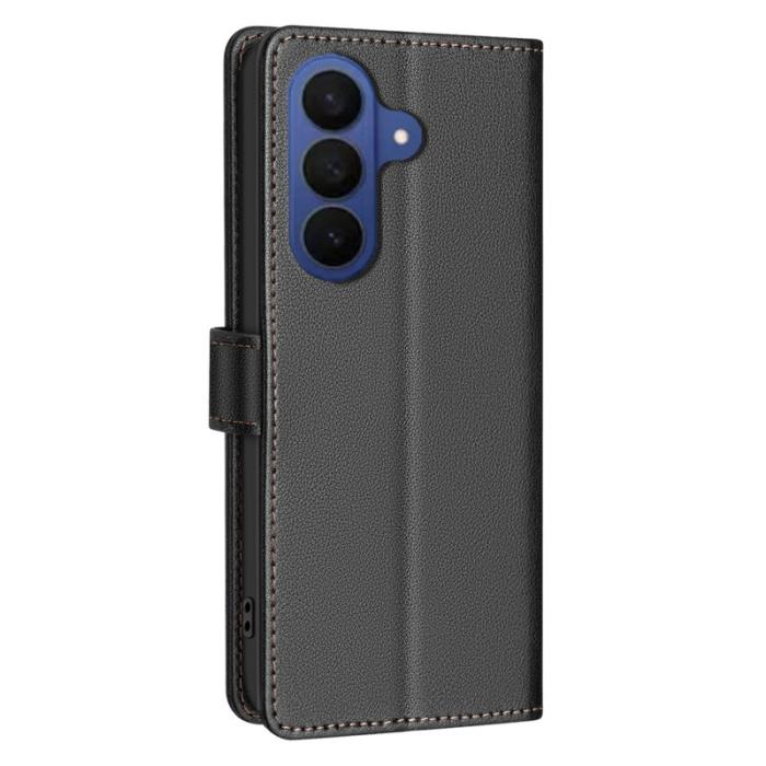 BINFEN COLOR - BINFEN Samsung Galaxy S26 Plus Fodral Äkta Läder RFID Skydd - Svart