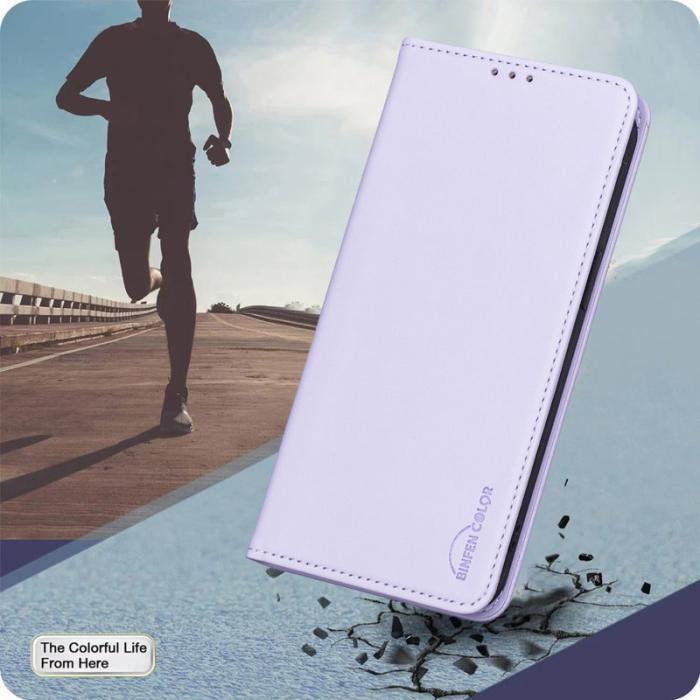 BINFEN COLOR - BINFEN Samsung Galaxy S26 Plus Fodral Äkta Läder Ställ - Lila