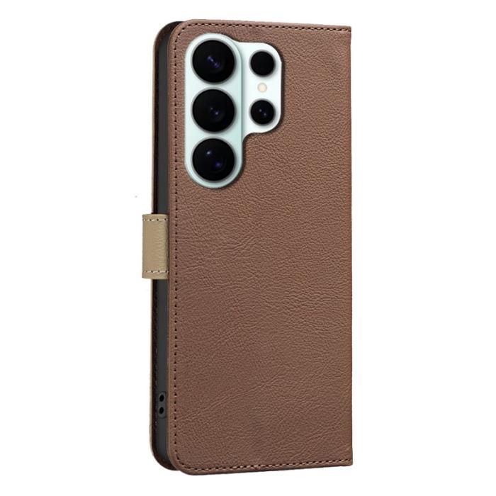 BINFEN COLOR - BINFEN Samsung Galaxy S26 Ultra Fodral Äkta Läder RFID Skydd - Brun