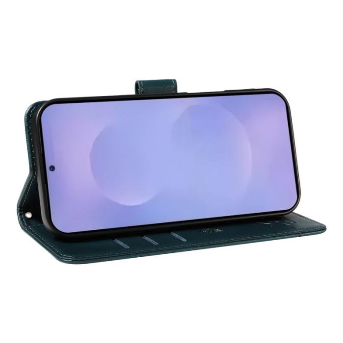 OEM - Cat Pattern Samsung Galaxy S26 / S26 Pro Skal Konstläder - Blå