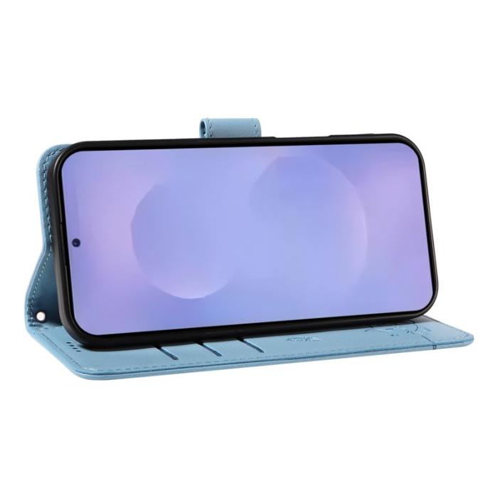 OEM - Cat Pattern Samsung Galaxy S26 / S26 Pro Skal Konstläder - Ljusblå