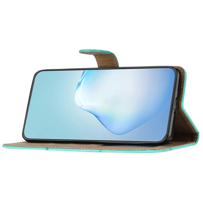 OEM - Crazy Horse Samsung Galaxy S26 Plus Fodral Konstläder Ställ - Grön