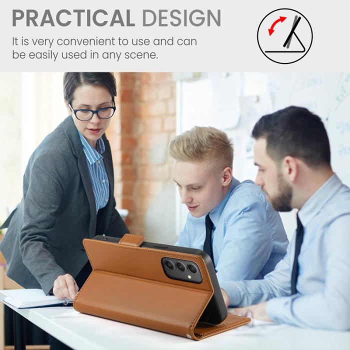 OEM - Samsung Galaxy A35 5G Skal Äkta Läder - Brun