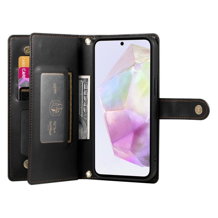 OEM - Samsung Galaxy A35 5G Skal PU Läder Fickfodral - Svart