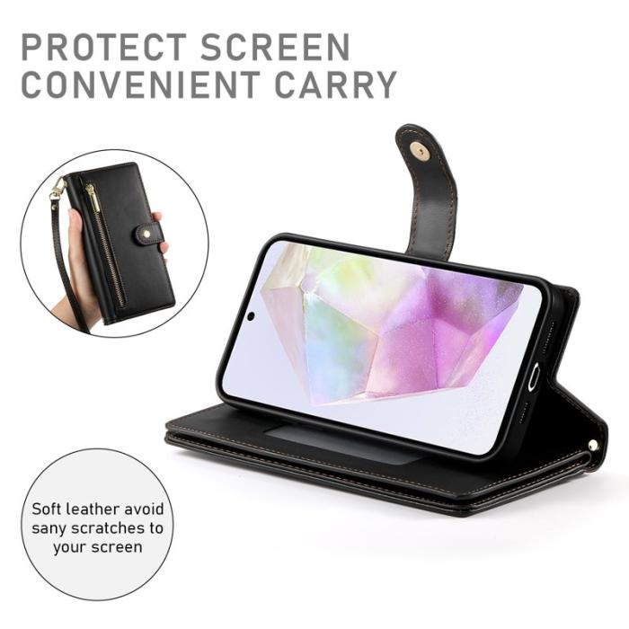 OEM - Samsung Galaxy A35 5G Skal PU Läder Fickfodral - Svart